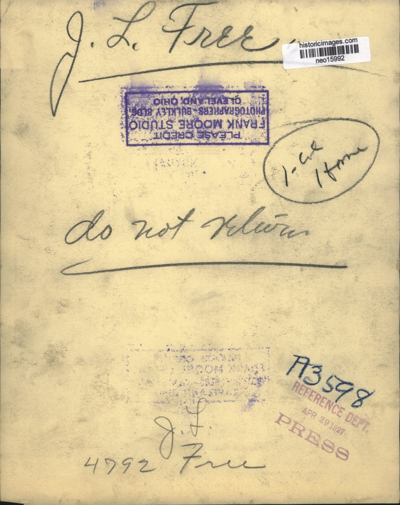 1927 Press Photo J. L. Free - neo15992