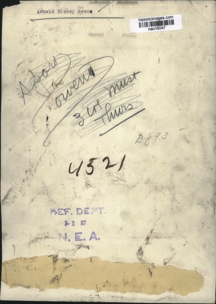 1937 Press Photo Arnold Mickey Qwen - neo16047