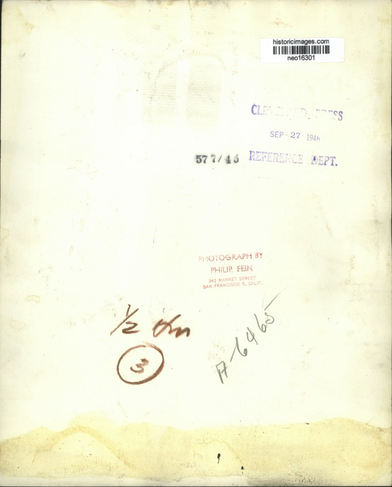 1946 Press Photo Woman Models Coat - neo16301