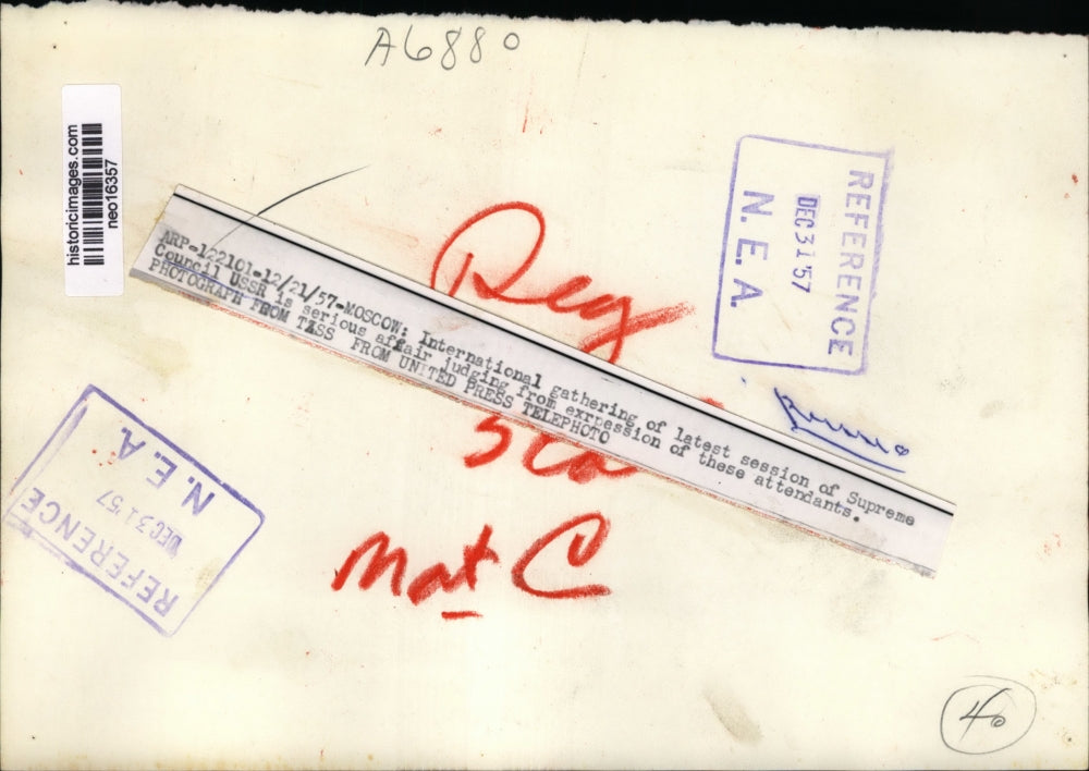 1957 Press Photo Supreme council USSR Gathering in Moscow - neo16357