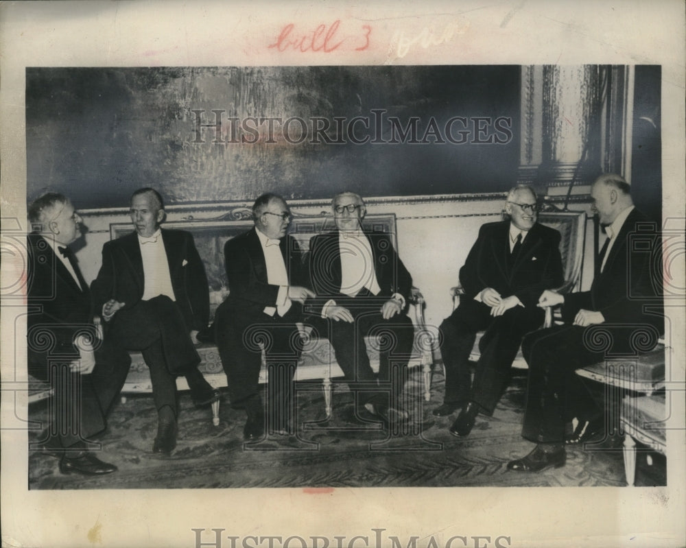 1948 Press Photo Herbert Evatt of Australia at Paris meeting with George Marshal