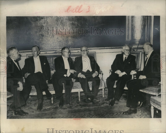 1948 Press Photo Herbert Evatt of Australia at Paris meeting with George Marshal