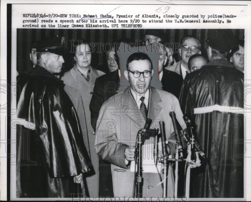 Load image into Gallery viewer, 1960 Press Photo Mahmet Sheba Albanian Premier in NYC for UN General Assembly
