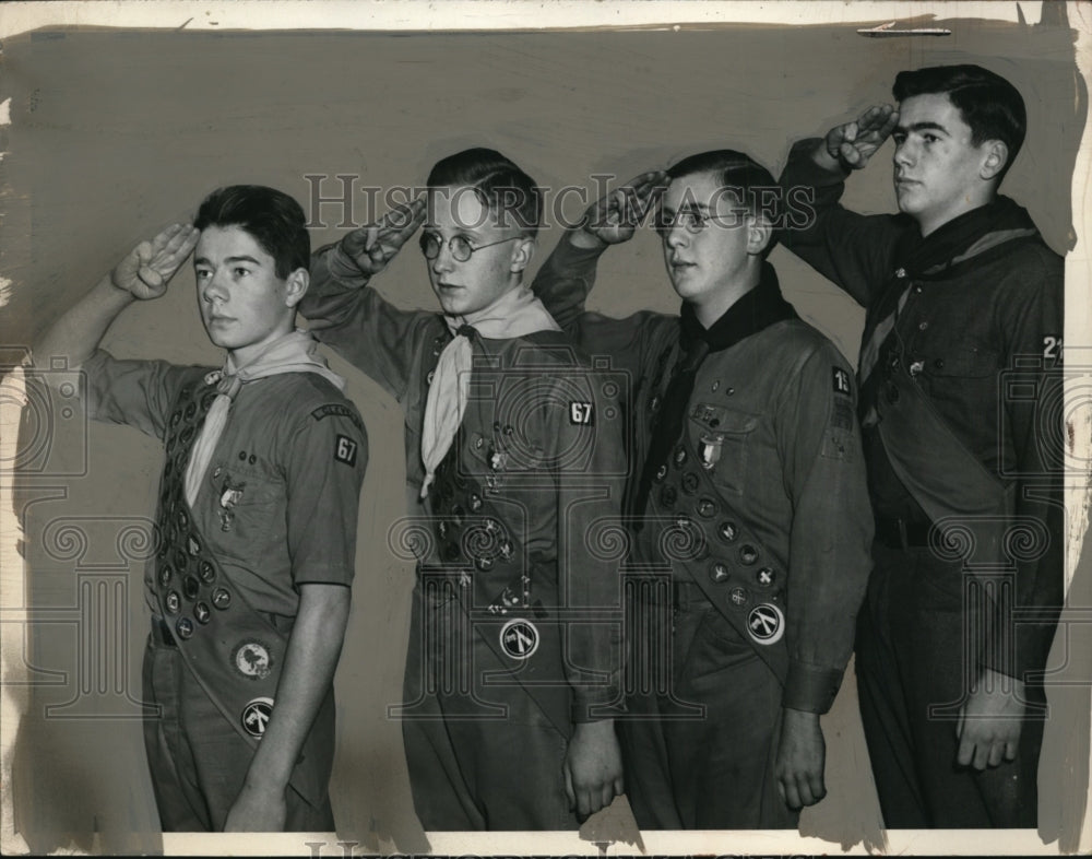 1927 Press Photo Group Eagle Scouts at Statler, Ohio Meeting - neo16593