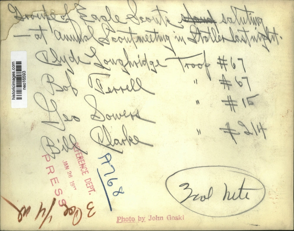 1927 Press Photo Group Eagle Scouts at Statler, Ohio Meeting - neo16593