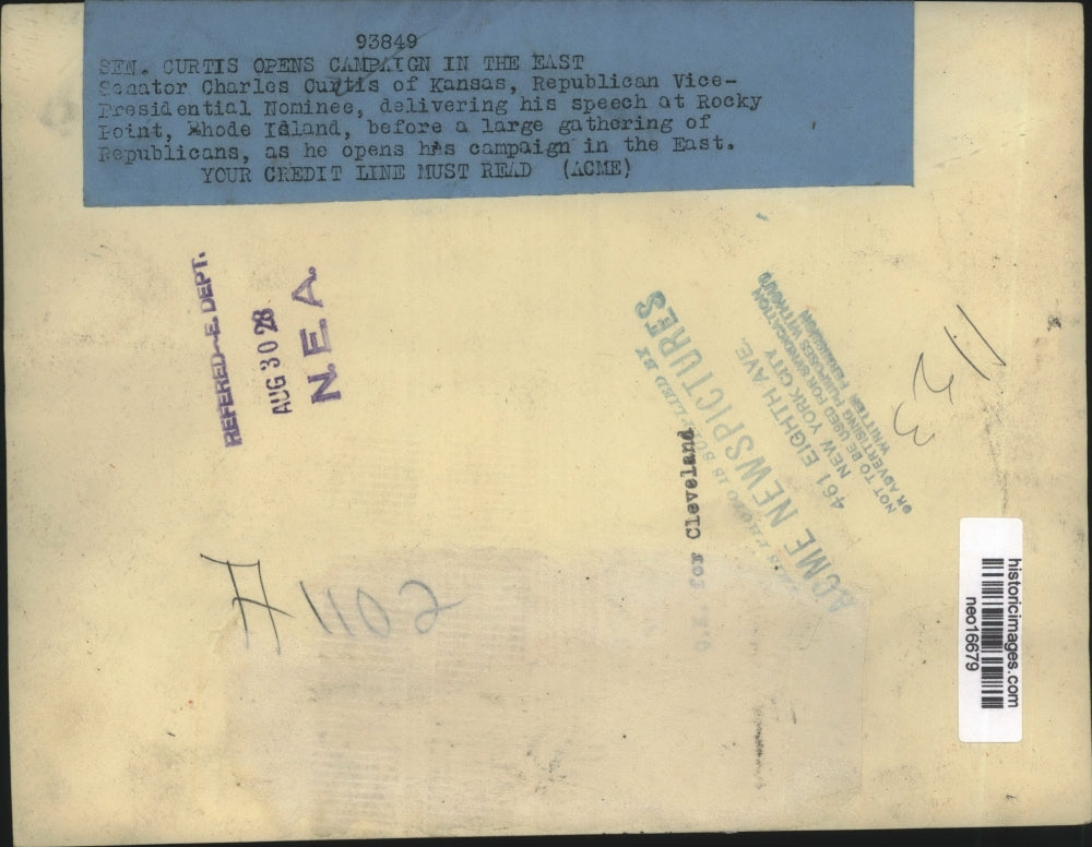 1928 Press Photo Kansas Senator Charles Curtis Republican Presidential Nominee