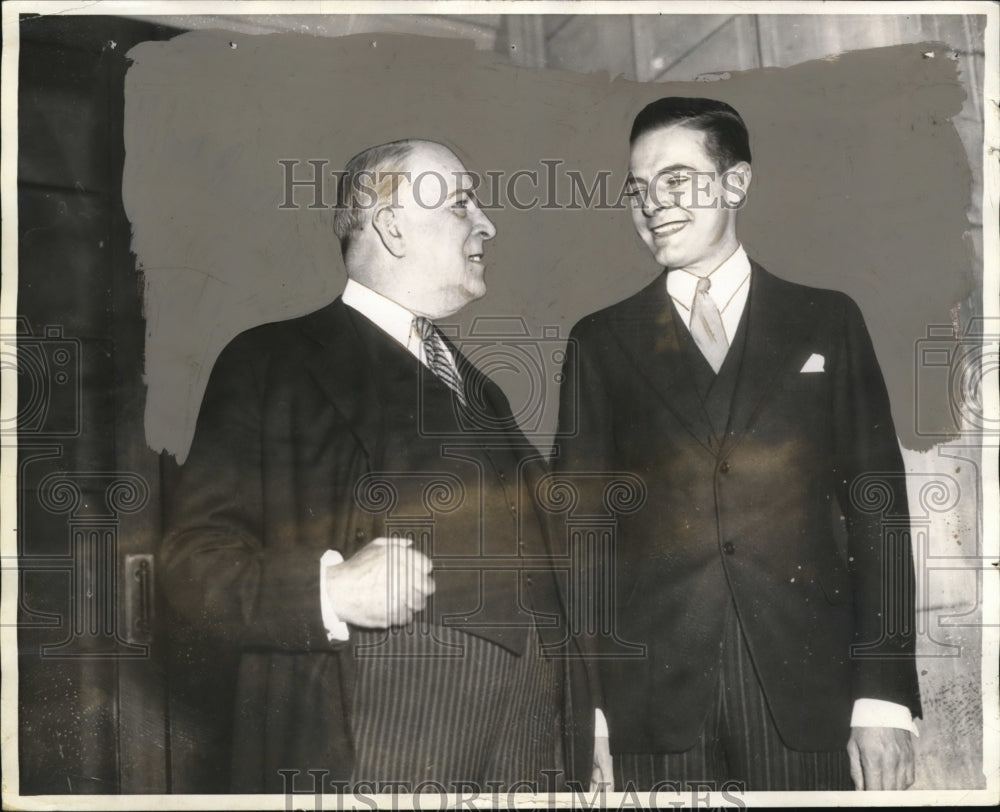 1937 Press Photo Senators David Walsh, HenryCabot Lodge at 75th Congress