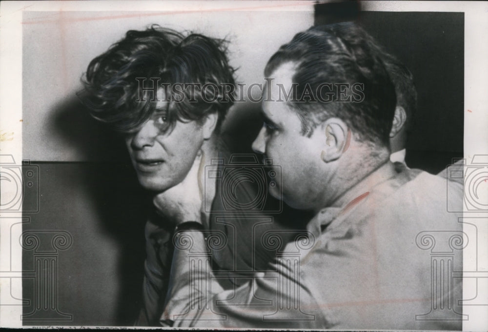 1954 Press Photo Jerry Anglin Attempts Escape Wayne County Jail, Detroit, MI