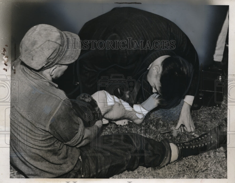 1939 Press Photo Russell Assont of Lyon Falls, New York Shot in Dairy Strike