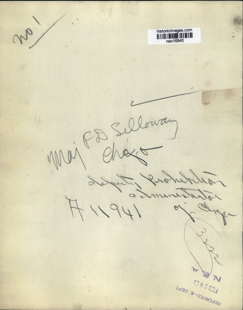 1929 Press Photo Major F.D. Silloway of Chicago Deputy Prohibition Administrator