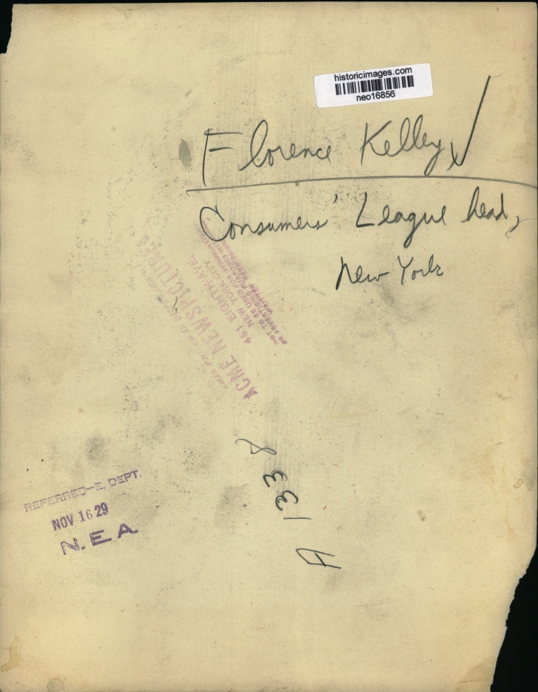 1929 Press Photo Florence Kelly, Consumer League Head, New York - neo16856