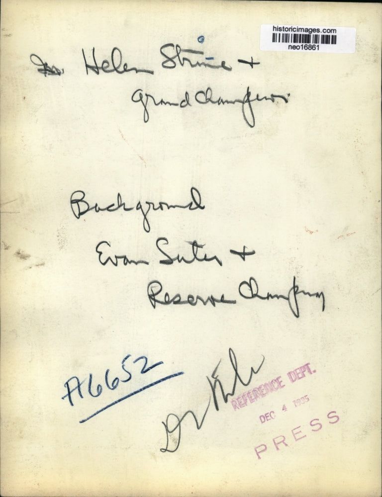 1935 Press Photo Helen Shine & Grand Champion, Evan Suter & Reserve Champion