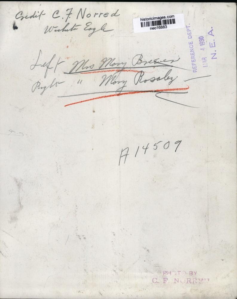 1930 Press Photo Mary Brewer, Mary Bosalez - neo16883