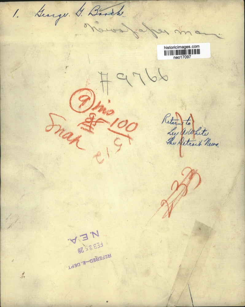 1928 Press Photo George G Baach newspaper man - neo17097