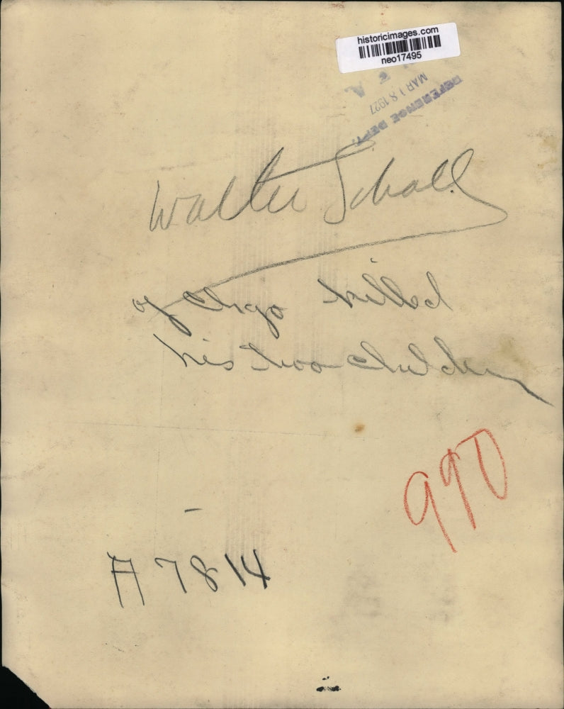 1927 Press Photo Walter Scholl killed his children - neo17495