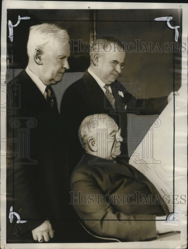 Load image into Gallery viewer, 1932 Press Photo LaFayette B. Gleason, J.R. Nutt &amp; George Keim at Congress Hotel
