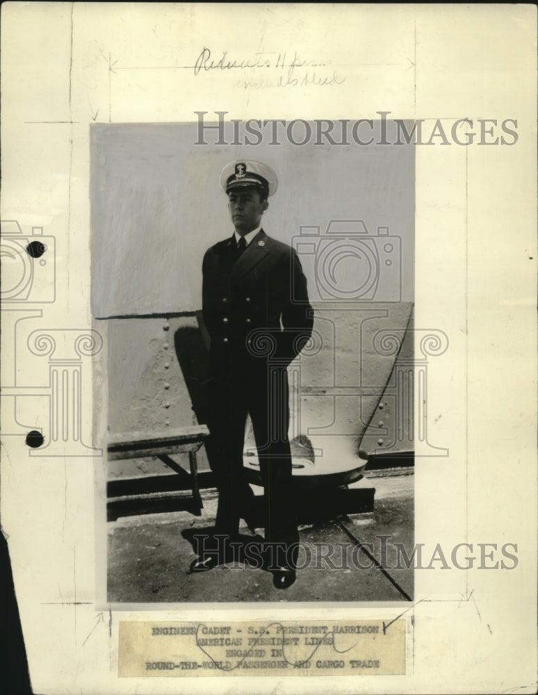 1941 Press Photo Engineer Cadet S.S. President Harrison - neo17717