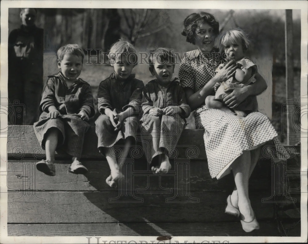1936 Press Photo Victims of Tragedy: Chas. L. Jones, Denver J., Cecil J., Del. J