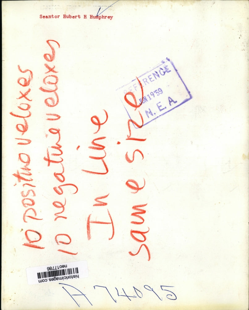 1959 Press Photo Sen. Hubert H. Humphrey - neo17786