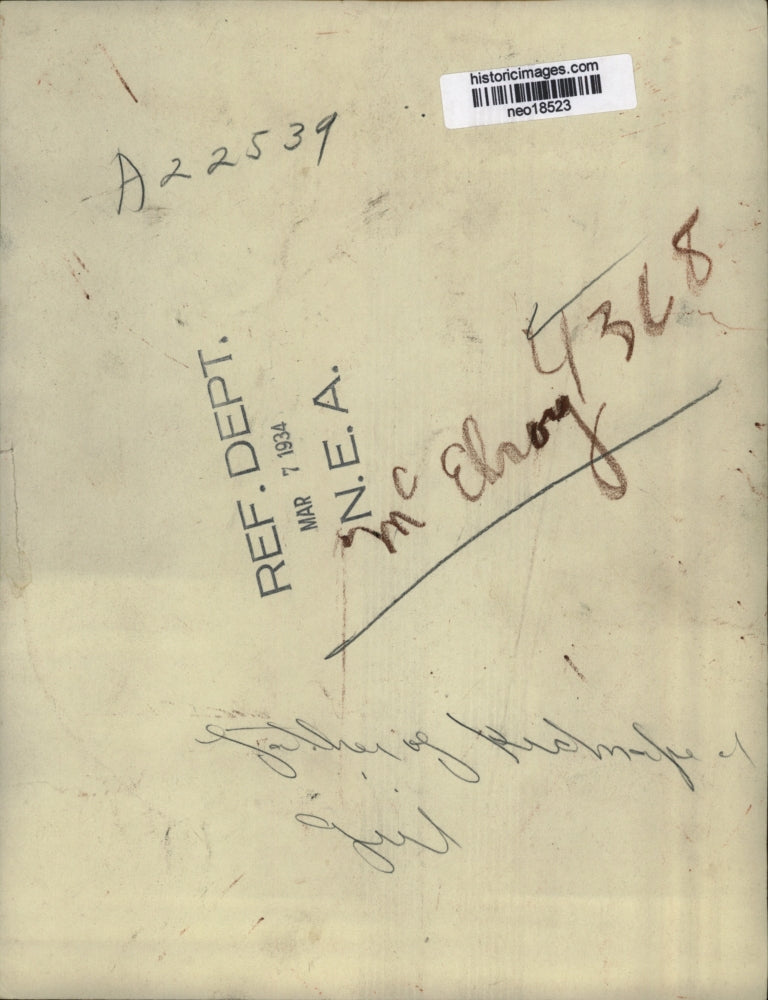 1934 Press Photo McElroy Father kidnapper of Girl - neo18523