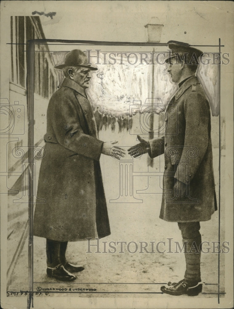 1918 Press Photo General John J. Pershing & King Albert of Belgium - neo18658