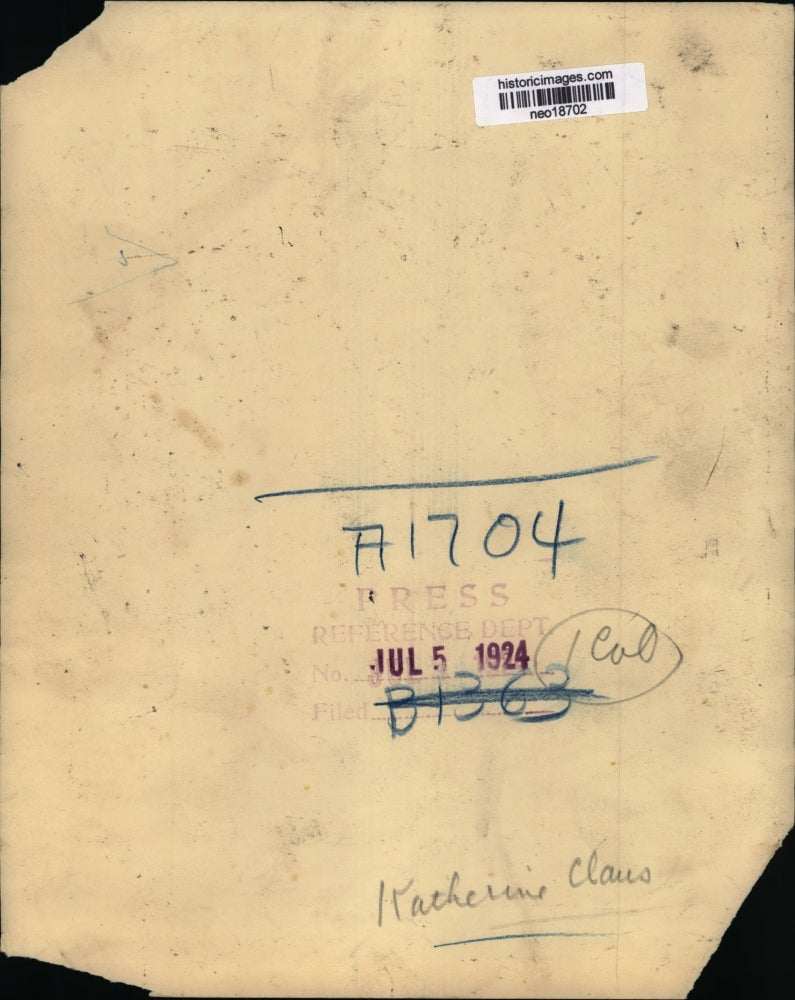 1924 Press Photo Katherine Claus - neo18702