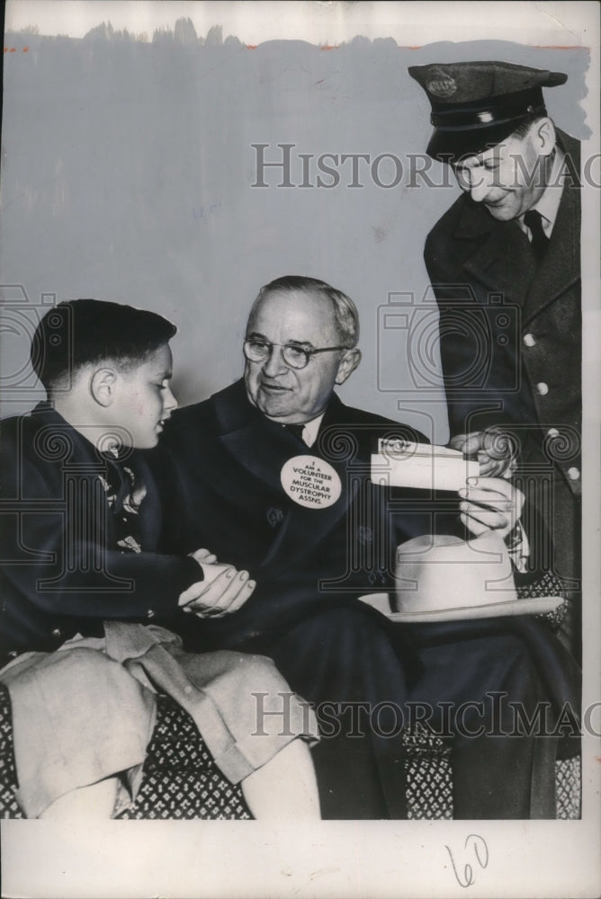 1953 Press Photo President Harry S. Truman at March for Muscular Dystrophy