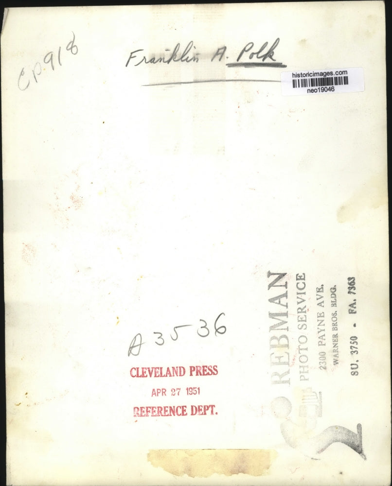 1951 Press Photo Franklin A Polk at his office desk - neo19046