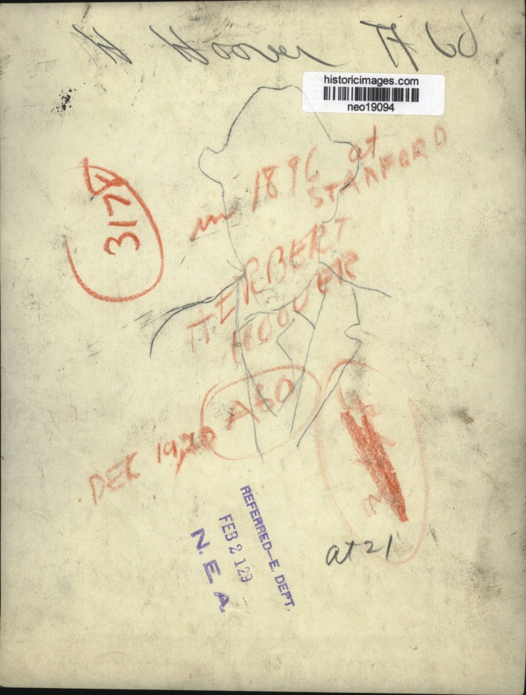 1929 Press Photo Herbert Hoover in 1896 at Stanford University - neo19094