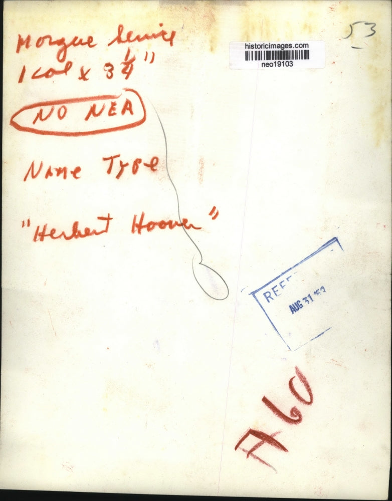 1953 Press Photo Former President Herbert Hoover on 7th birthday - neo19103