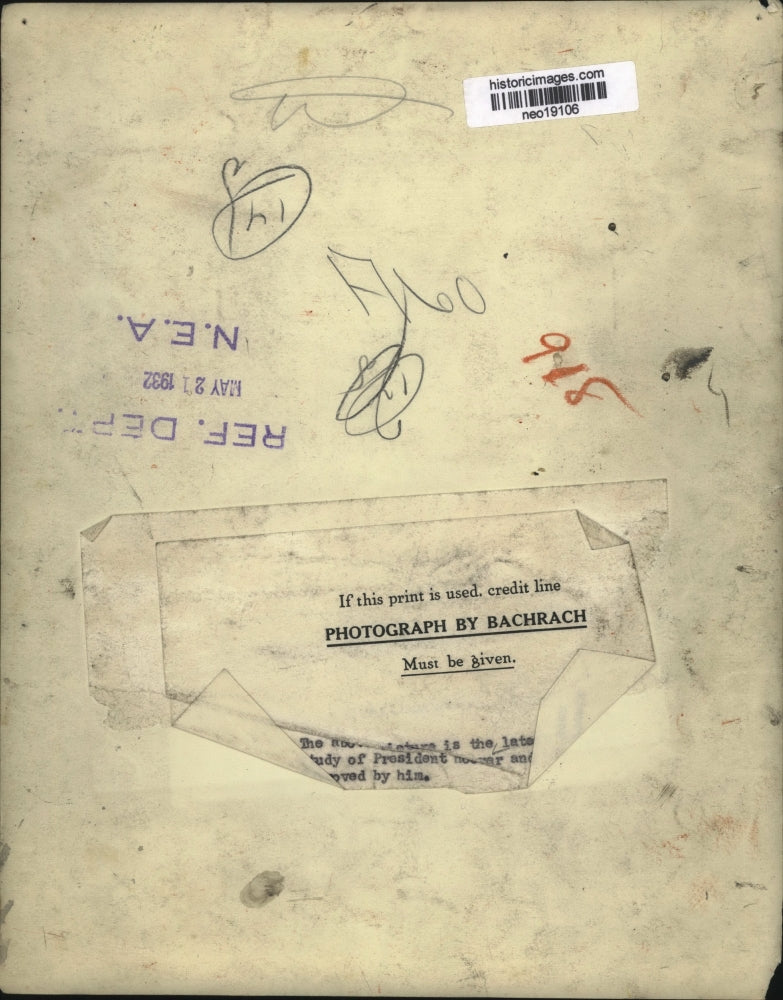 1932 Press Photo President Herbert Hoover in Washington DC - neo19106