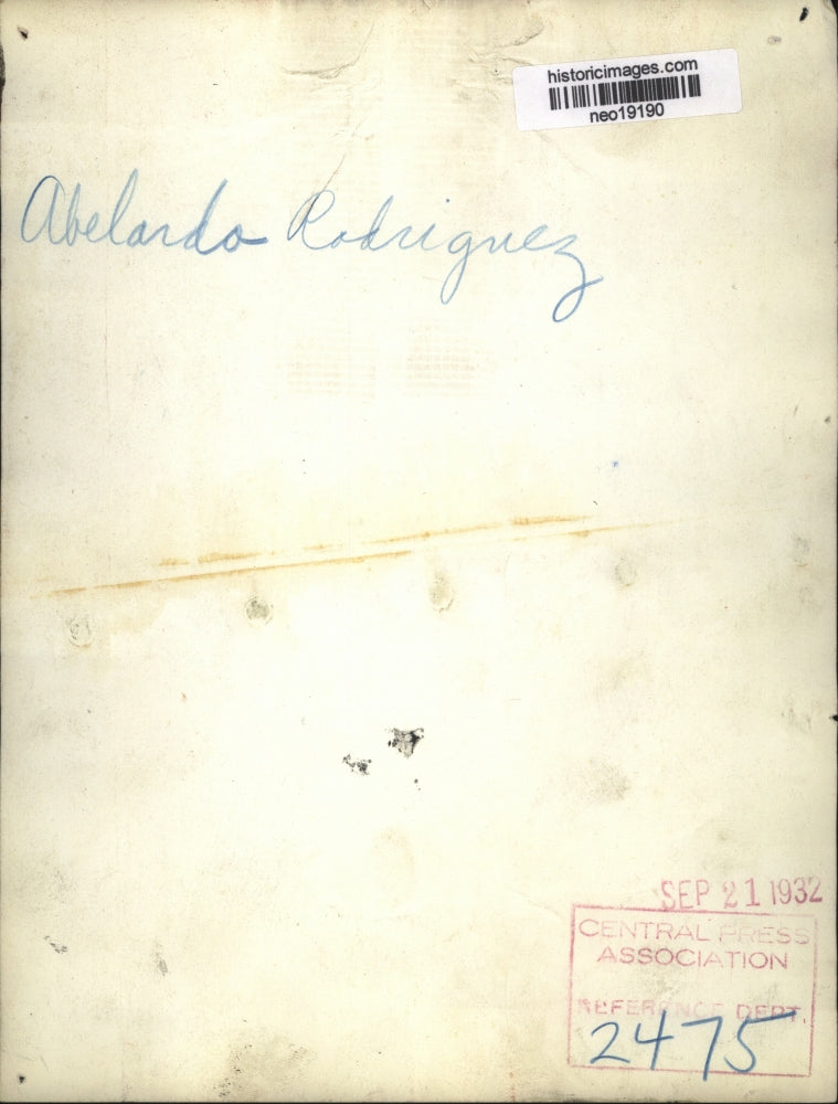 1932 Press Photo Abelarda Rodriguez in a military uniform - neo19190