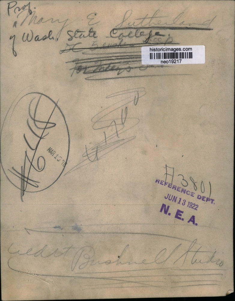 1922 Press Photo Mary E Sutterland of Washington State College - neo19217