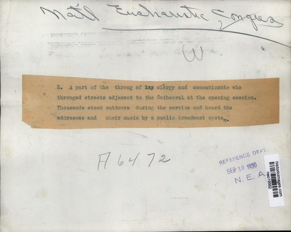1930 Press Photo National Eucharistic Congress Service - neo19562