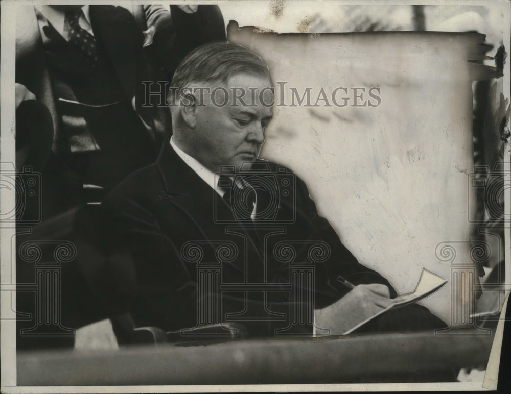1938 Press Photo Former Pres Hoover Made 2nd Public Appearance Since Retirement