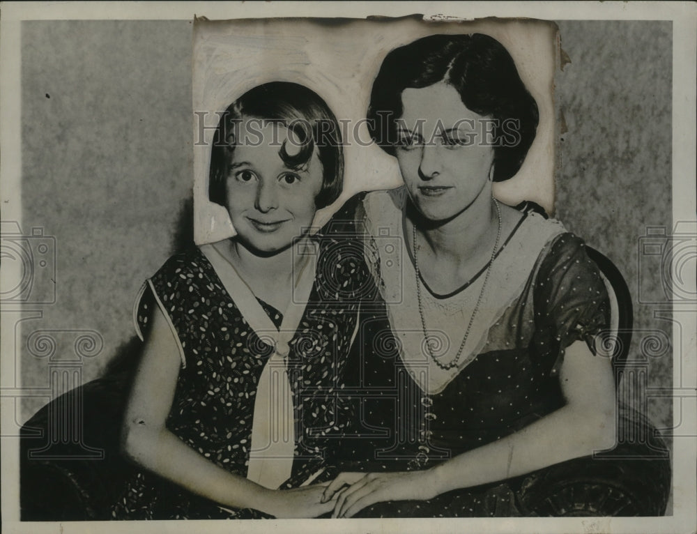 1931 Press Photo Mrs. Katherine Barnes & Daughter Katherine Josephine Barnes