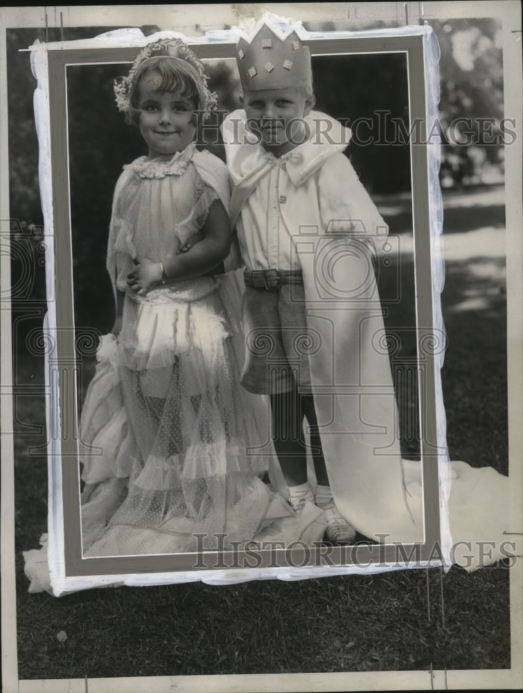 1934 Press Photo Queen & King of Babyland Nonah Olive Flimer & Herbert Morgan