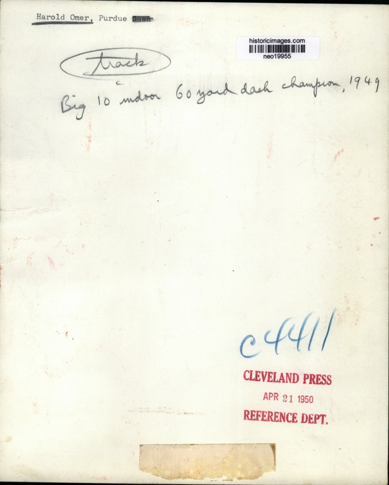 1950 Press Photo Harold Omer of Purdue University Track - neo19955