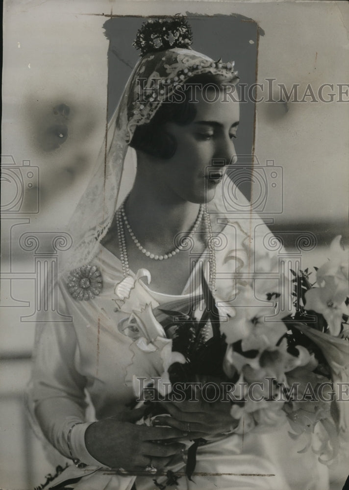 1935 Press Photo Wedding of Crown Prince Frederik & Princess Ingrid of Sweden
