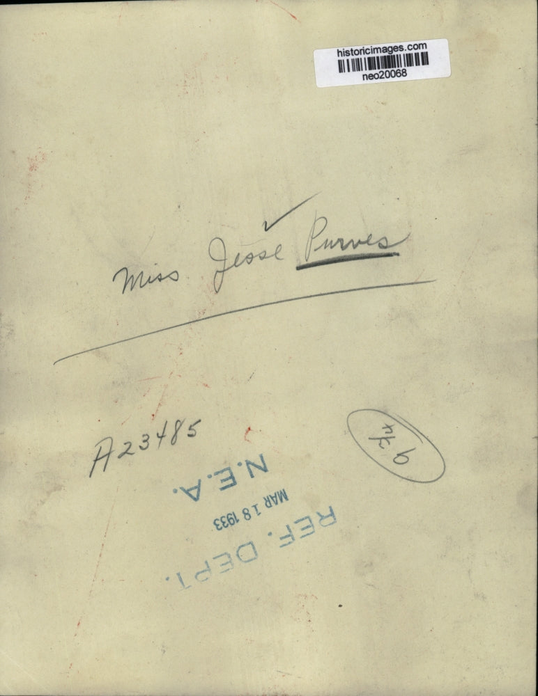 1933 Press Photo Miss Jesse Purves - neo20068