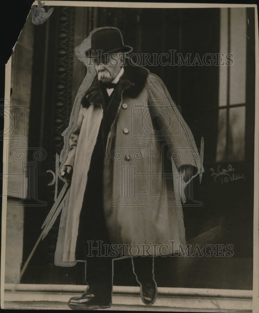 1919 Press Photo French Premier Clemencesu at Quay de Orsay conference- Historic Images