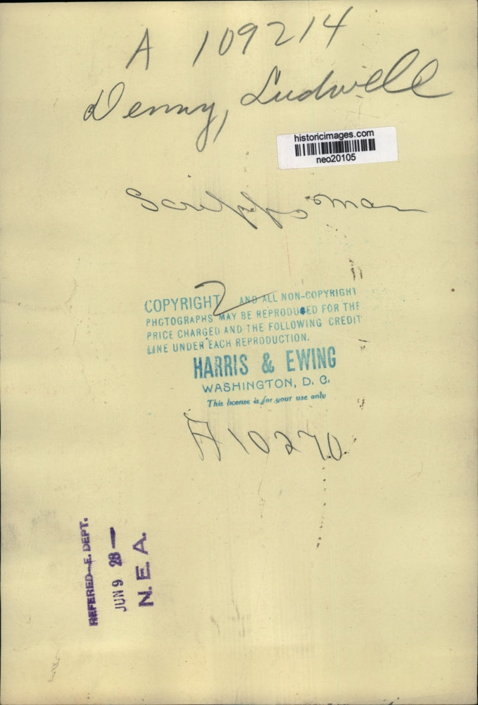 1928 Press Photo Denny Ludwell Scripps man - neo20105