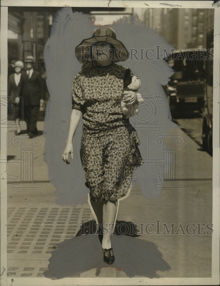 1927 Press Photo Goupy Afternoon Frock with Multicolored Dots - neo20201