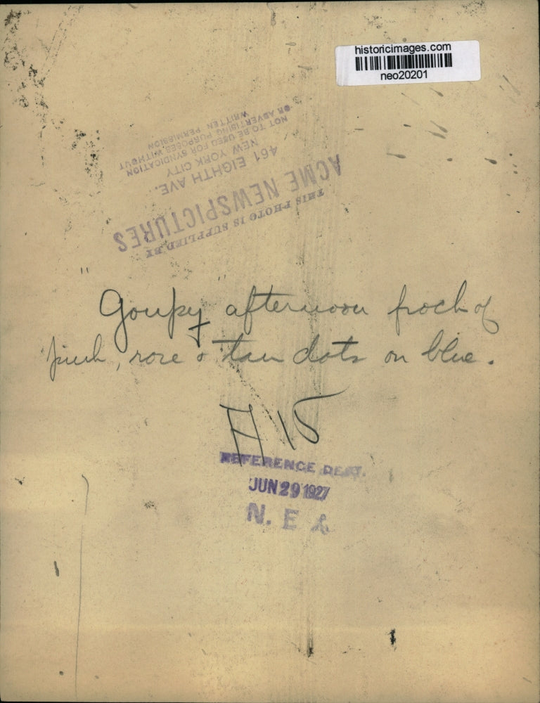 1927 Press Photo Goupy Afternoon Frock with Multicolored Dots - neo20201