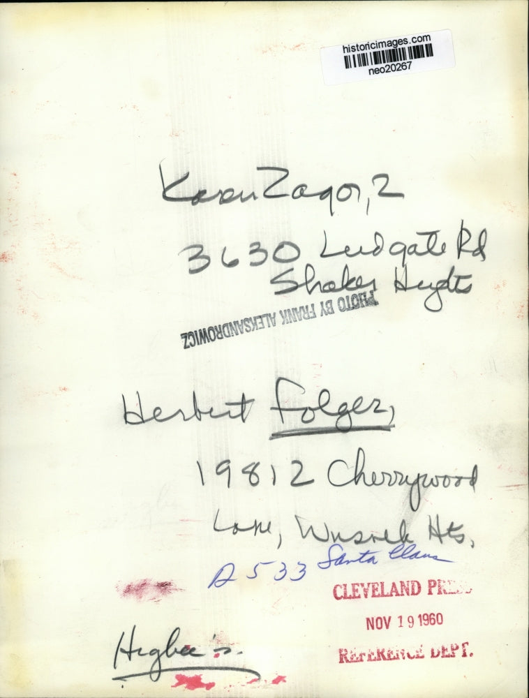 1960 Press Photo Herbert Folger Dressed as Santa Claus - neo20267