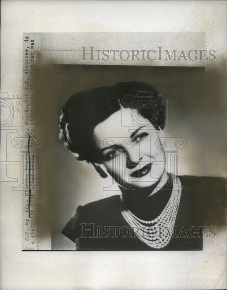 1951 Press Photo Mrs Minerva Braddock of Washington DC missing - neo20452