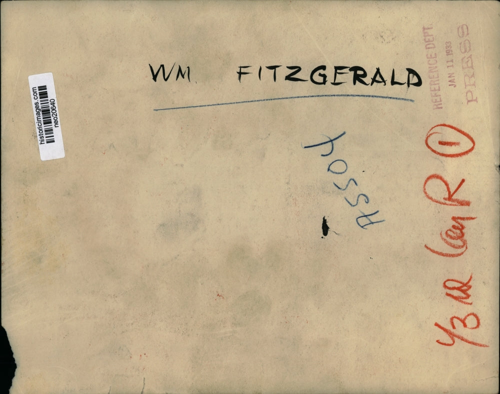 1933 Press Photo W.M. Fitzgerald - neo20640