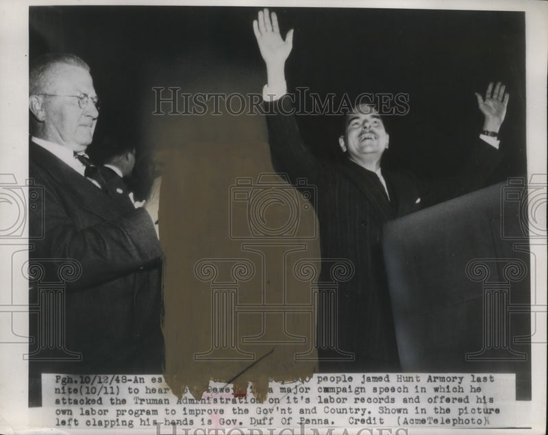 Load image into Gallery viewer, 1948 Press Photo 20,000 People Jam Hunt Armory to Hear Dewey's Campaign Speech
