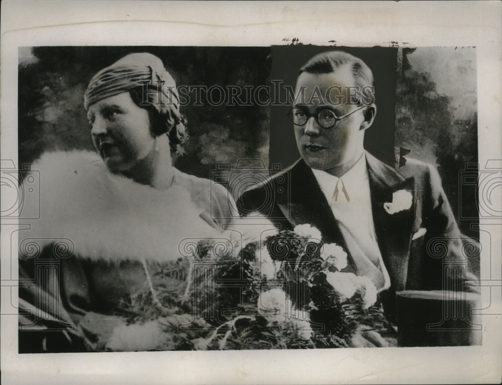 1936 Press Photo Princess Juliana & Prince Bernard Zur Lippe-Biersterfeld