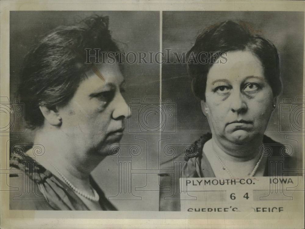 1938 Press Photo Mrs. Maybelle Knox Louisiana Mugshot Plymouth, Iowa - neo21060- Historic Images